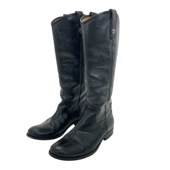 Frye Melissa Button Riding Boots 7 1/2 Black - Picture 7 of 16